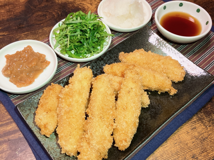 鶏むね肉の和風カツ　梅しそおろしポン酢添え